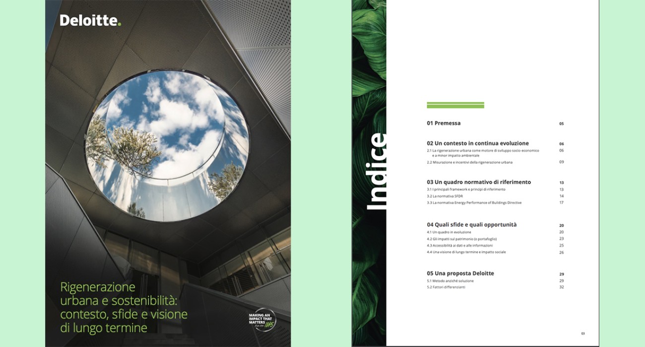 Studio Deloitte sulla necessità di adottare standard ESG nella ristrutturazione degli immobili